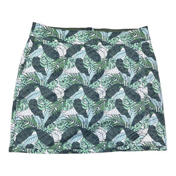 Fairway & Greene Skort Women's 12 Green Floral Leaves Polyester Skort Golf - Picture 1 of 7
